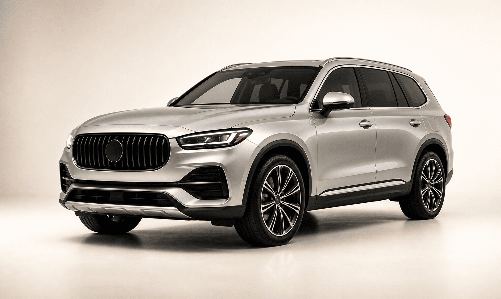 Silver SUV on a clean studio background